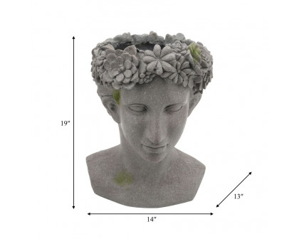 Sagebrook™ Resin Lady With Daisies Planter - Gray