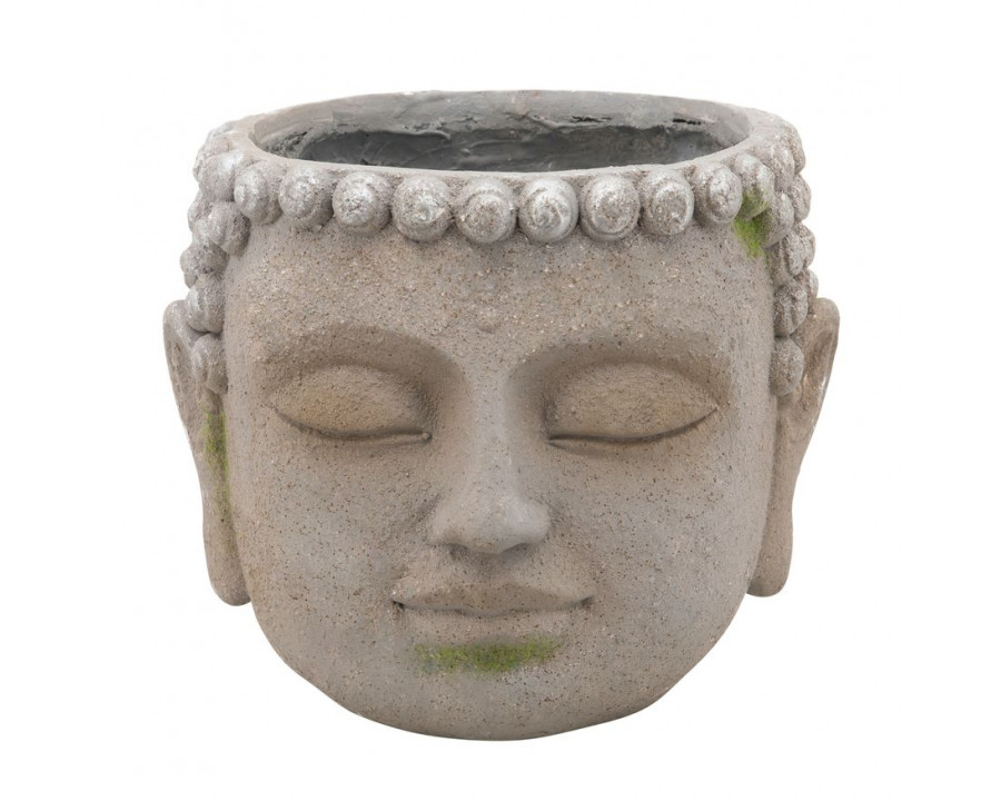 Sagebrook Resin Buddha Head Planter - Gray