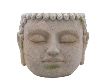 Sagebrook Resin Buddha Head Planter - Gray