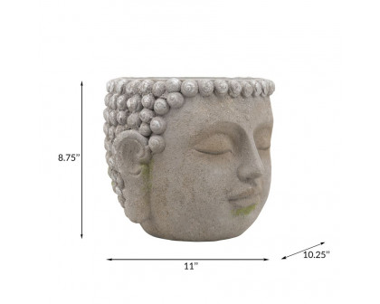 Sagebrook Resin Buddha Head Planter - Gray