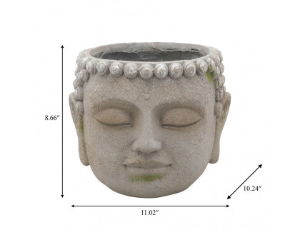 Sagebrook Resin Buddha Head Planter - Gray