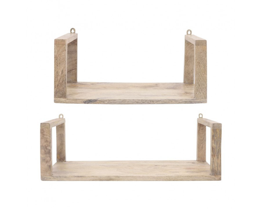 Sagebrook - Wood Wall Shelves (Set Of 2) in Brown