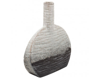 Sagebrook - 14" Textured Oval 2-tone Vase in Beige