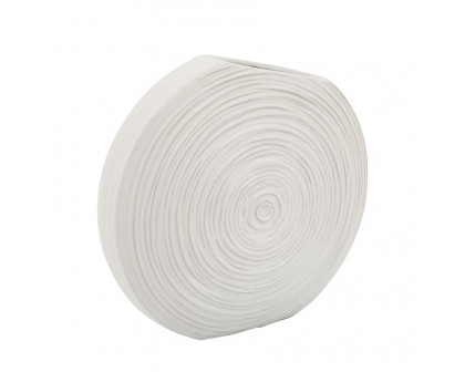 Sagebrook 11" Oval Swirled Vase - White