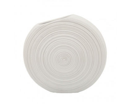 Sagebrook 11" Oval Swirled Vase - White