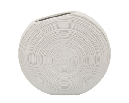 Sagebrook 14" Oval Swirled Vase - White