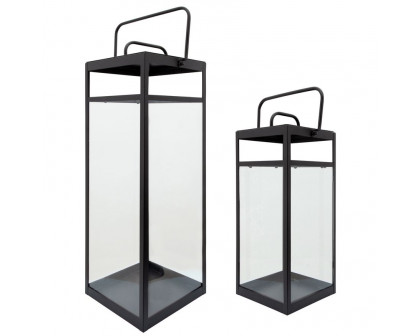 Sagebrook - 29" Metal Rectangular Lantern in Black