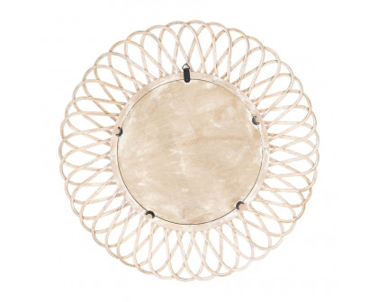 Sagebrook Wicker Daisy Mirror - Natural