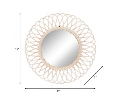 Sagebrook Wicker Daisy Mirror - Natural