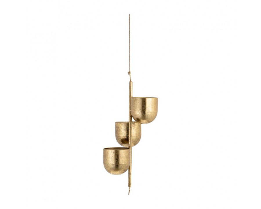 Sagebrook 4" Metal 3-Hanging Planters - Gold