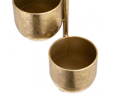 Sagebrook 4" Metal 3-Hanging Planters - Gold