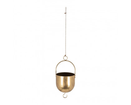 Sagebrook 6" Metal Hanging Planter - Gold