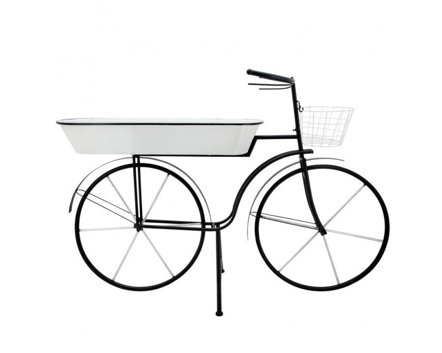 Sagebrook Metal Bike Planter - White