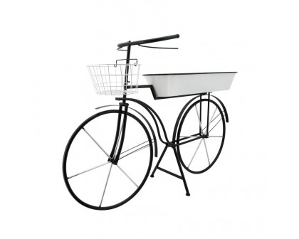 Sagebrook Metal Bike Planter - White