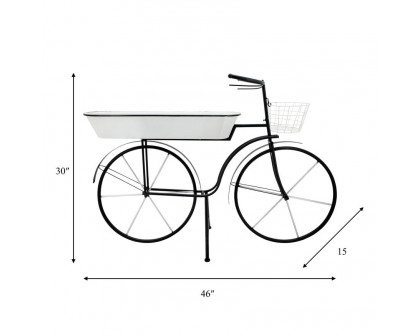 Sagebrook Metal Bike Planter - White