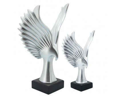 Sagebrook - 14" Resin Eagle Table Accent in Silver