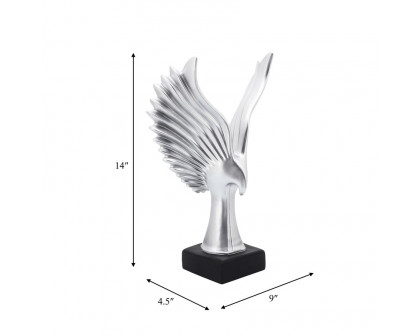 Sagebrook - 14" Resin Eagle Table Accent in Silver