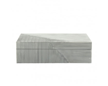 Sagebrook - Resin Ridged Boxes (Set Of 2) in White