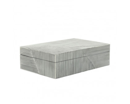 Sagebrook - Resin Ridged Boxes (Set Of 2) in White