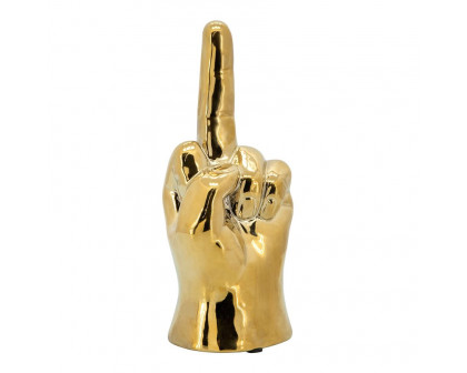 Sagebrook 8" Dirty Finger Sign - Gold