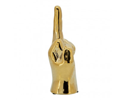 Sagebrook 8" Dirty Finger Sign - Gold