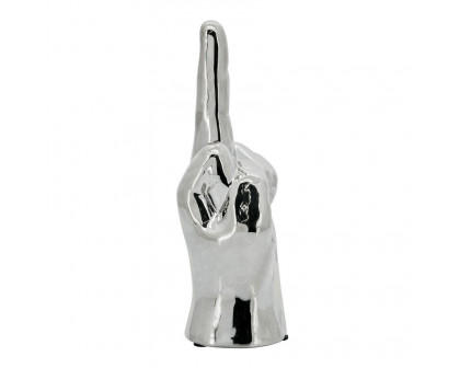 Sagebrook 8" Dirty Finger Sign - Silver