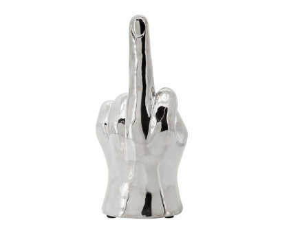 Sagebrook 8" Dirty Finger Sign - Silver