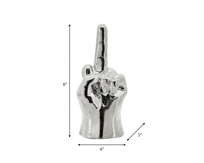 Sagebrook 8" Dirty Finger Sign - Silver