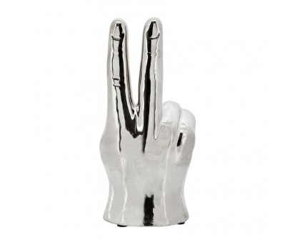 Sagebrook 8" Peace Sign - Silver