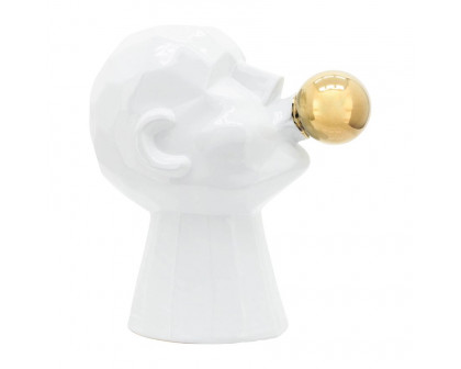 Sagebrook 12" Bubble Gum Man - White