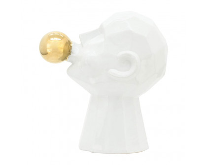 Sagebrook 12" Bubble Gum Man - White