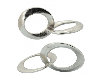 Sagebrook 11" Metal Circle Links - Silver