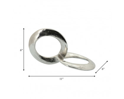 Sagebrook 11" Metal Circle Links - Silver