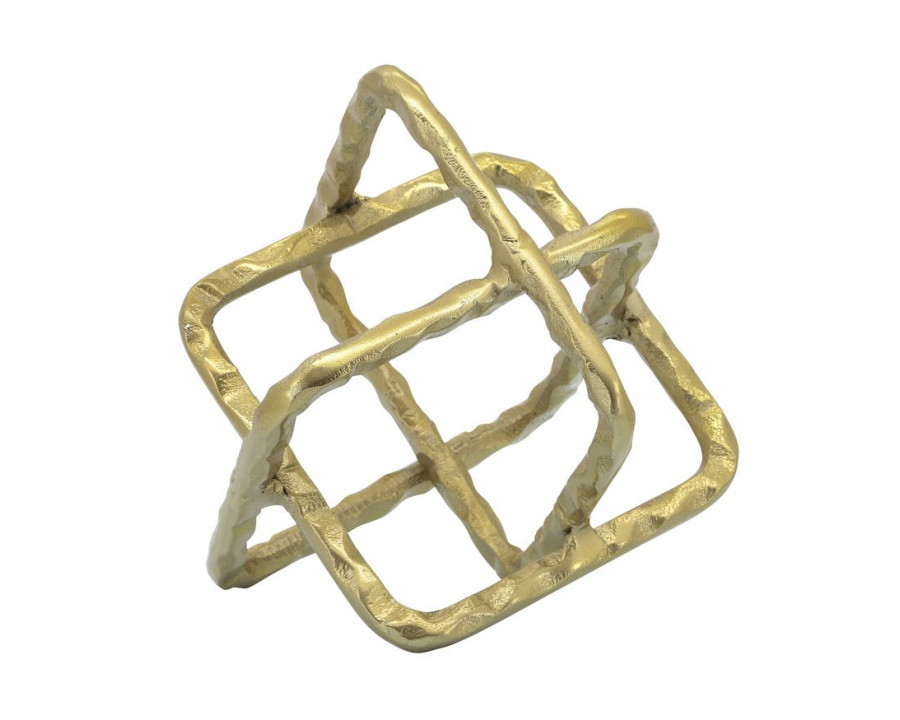 Sagebrook 8" Metal Square Orbs - Gold