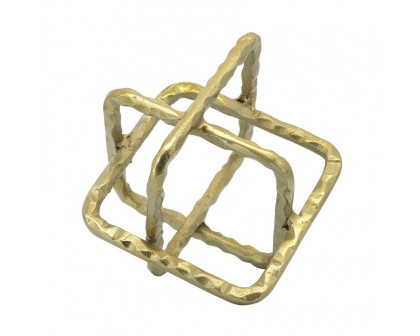 Sagebrook 8" Metal Square Orbs - Gold