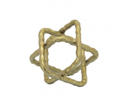 Sagebrook 7" Metal Square Orbs - Gold