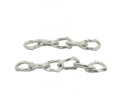 Sagebrook 18" Metal Chain Links - Silver