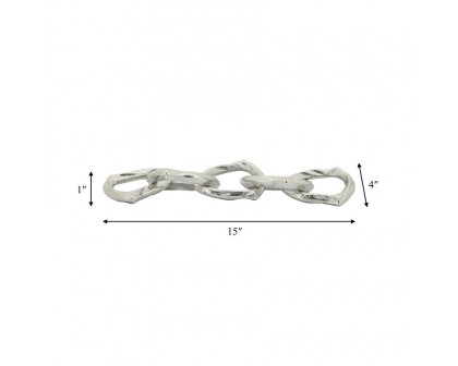 Sagebrook 15" Metal Chain Links - Silver