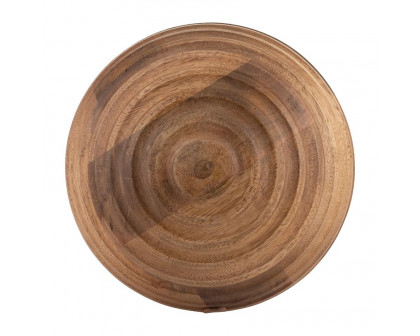 Sagebrook 8" Wooden Orb With Ridges