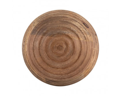 Sagebrook 8" Wooden Orb With Ridges