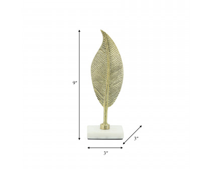 Sagebrook 9" Metal Leaf Table Decor - Gold