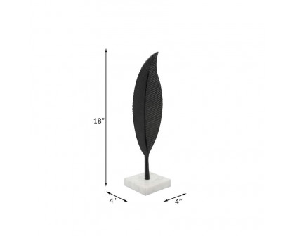 Sagebrook 19" Metal Leaf Table Decor - Black