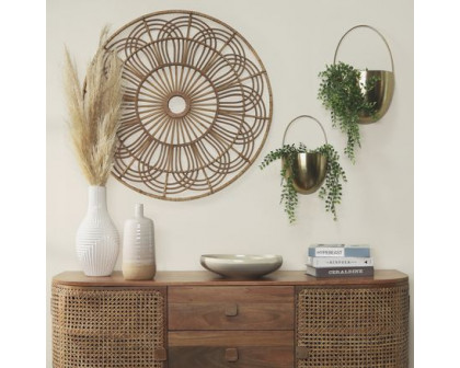 Sagebrook - Wicker Round Wall Accent in Brown