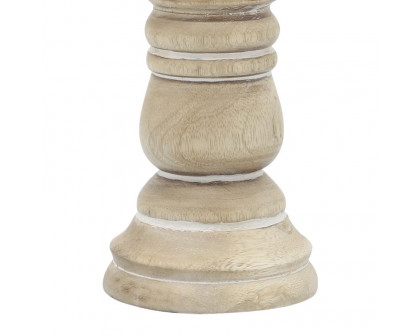 Sagebrook - 10" Wooden Pillar Holder in Natural