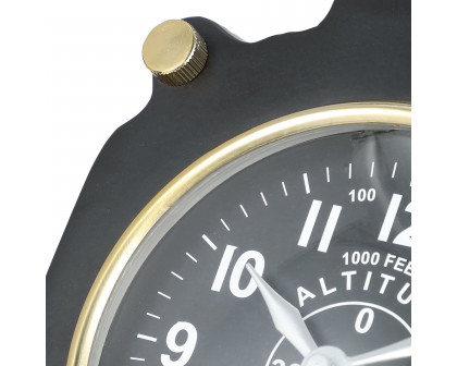 Sagebrook - 6" Metal Altimeter Table Clock in Black