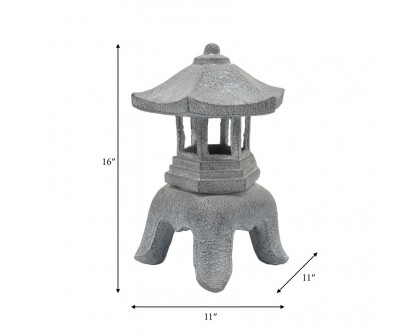 Sagebrook Resin Temple Lighthouse - Gray