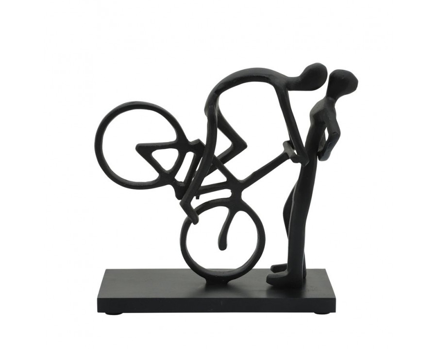 Sagebrook - 10" Metal Cyclist Kissing in Black