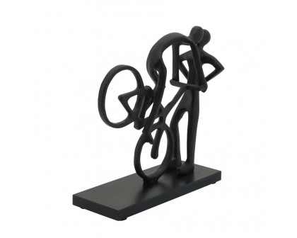 Sagebrook - 10" Metal Cyclist Kissing in Black