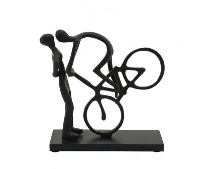 Sagebrook - 10" Metal Cyclist Kissing in Black