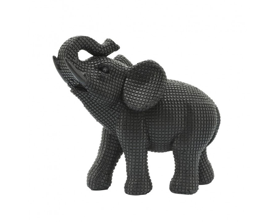 Sagebrook 7" Resin Elephant Table Accent - Black